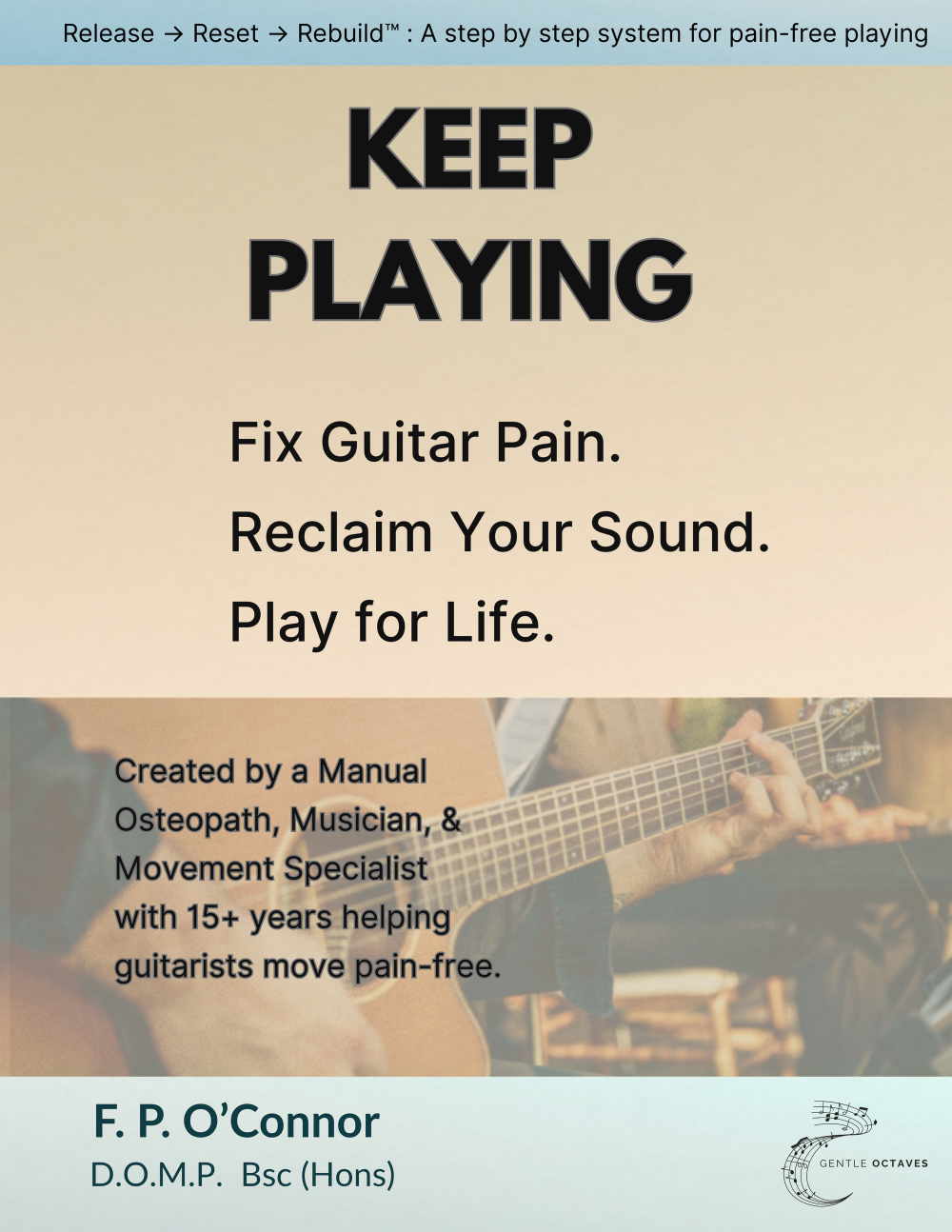 Keep Playing: Fix Guitar Pain  Book Cover 